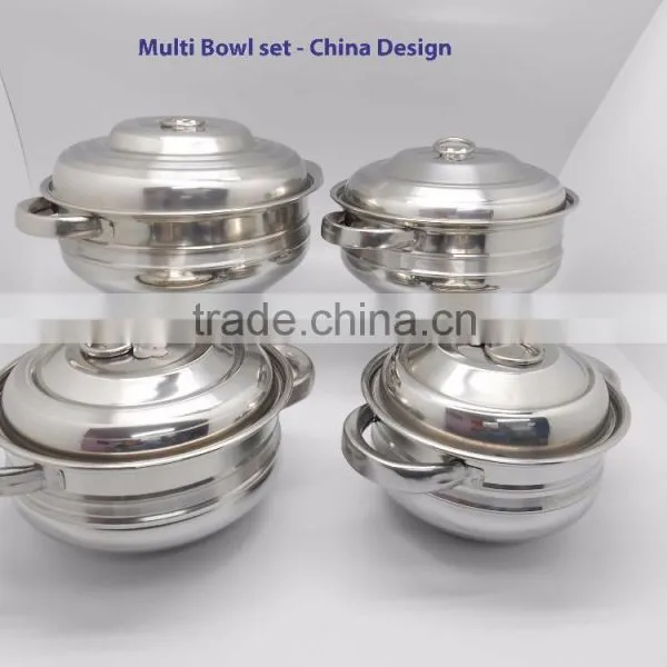 Stainless Steel Multi Bowl Set for Cooking and Serving