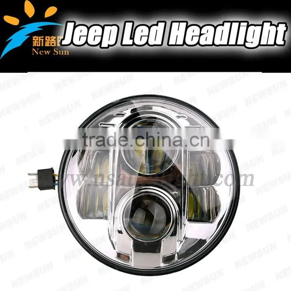 2015 Chrome 7 Inch Round Led Headlight for Jeep Wrangler