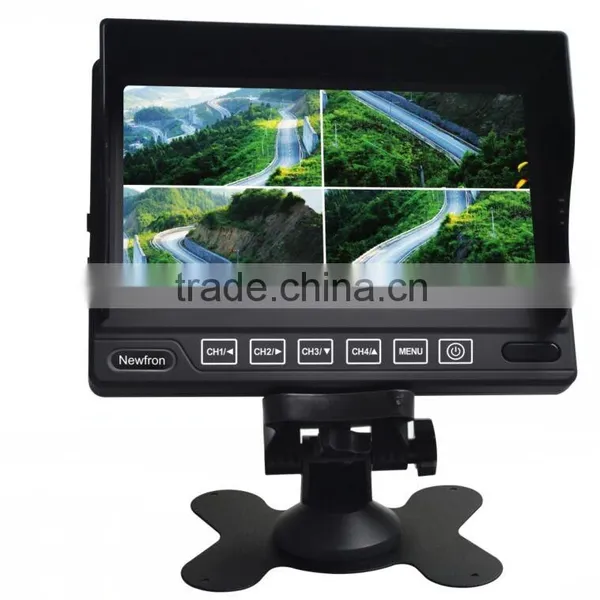 7 Inch Digital Screen TFT LCD Quad Monitor With 4 CCD Camera