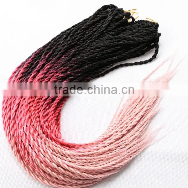 F6677 Synthetic Hair Extensions Twist Braid,two Colored Synthetic Braiding Hair photo-3