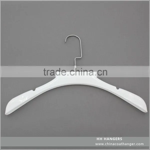 15.5" Plastic Coat Suit Hanger With Logo Printing and Squre Hook for Garment photo-3