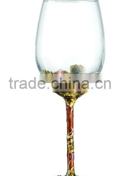 RORO Golden Harvest Grape Enamel Crystal Glass Big Red Wine Glass