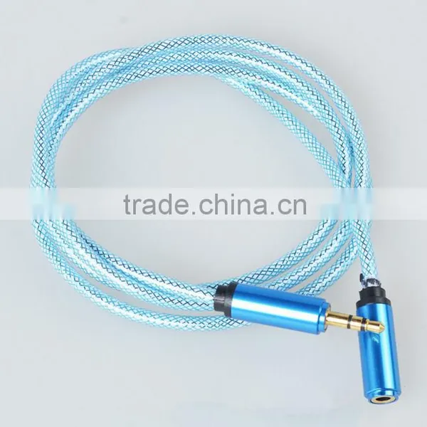 China Supplier FIsh Net Pattern 3.5mm Male to Female Stereo Audio Cable photo-6
