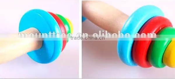 Colorful Wooden Dumbbell For Children and Women photo-6