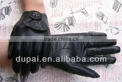 Fashion Leather Gloves With Bowknot