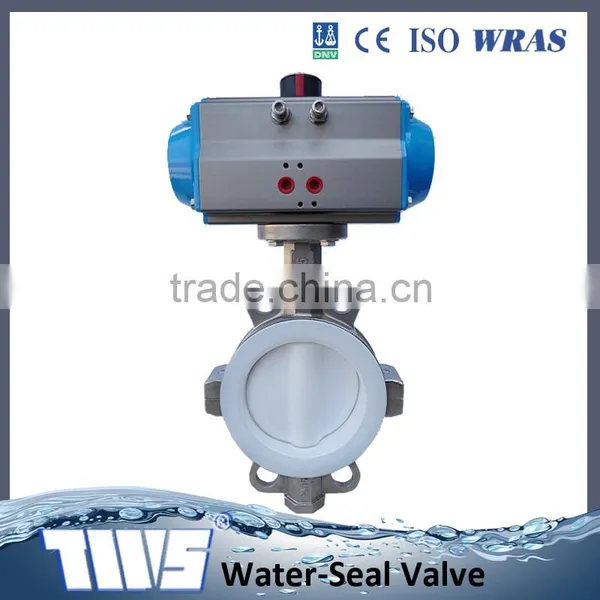 China Suppliers Cast Iron 10 Inch Ptfe Seat Wafer Type Butterfly Valve With Pneumatic Actuator photo-3
