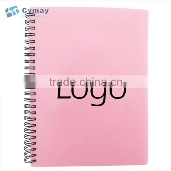 Custom Logo Print Spiral Notebook Plastic PVC Hard Waterproof Cover