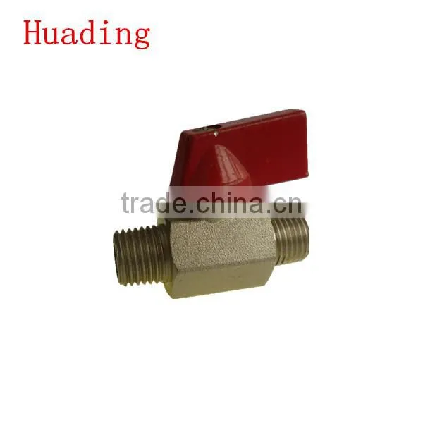 1/4" 3/8" 1/2"hot Sale Double Male Thread Brass Ball Valve photo-4