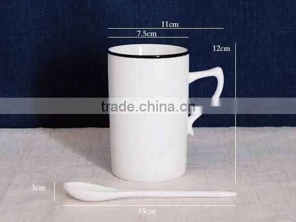380ml Porcelain Mug With Silver Rim 380ml Porcelain Mug With Handle photo-4