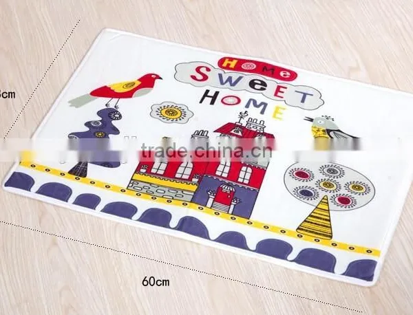 Mix Styles Stock Square Home Plush Water Absorption Non-Slip Mat- Cat&Fish photo-3