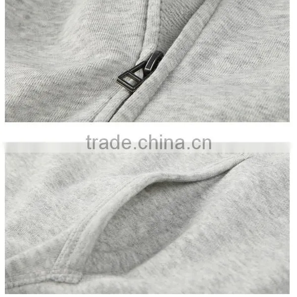 No Pockets Plain Slim Fit Wholesale Zip Hoodies photo-6