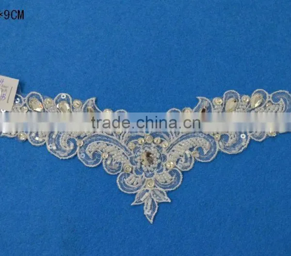 Most Fashion Handmade Bead Neckline Rhinestone Design Ladies Cloth Neck
