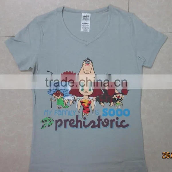 Cheap Price Ladies Fashionable Silk Printed T-shirt Short Sleep photo-3