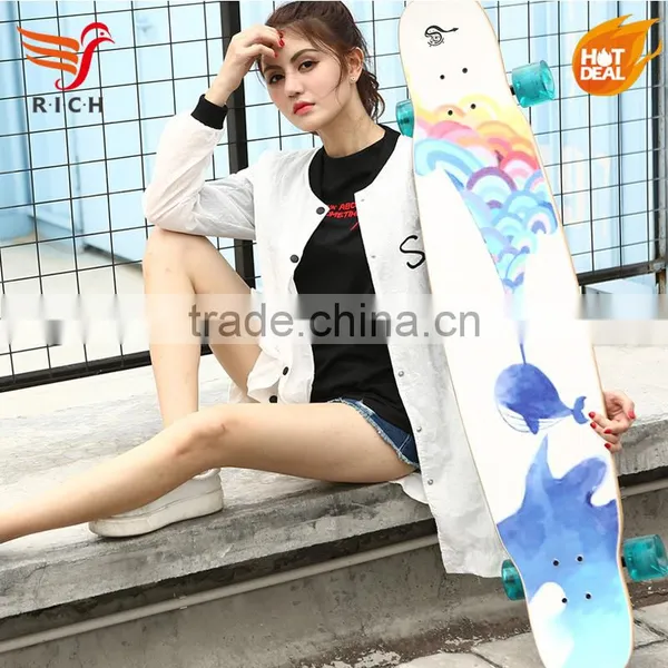 HSCW10 Long Board Canadian Maple Wood Skateboard for Girls Dance photo-2