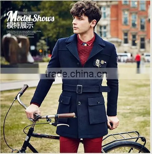 Young Fashion Winter Wool Men Long Coat Design photo-2