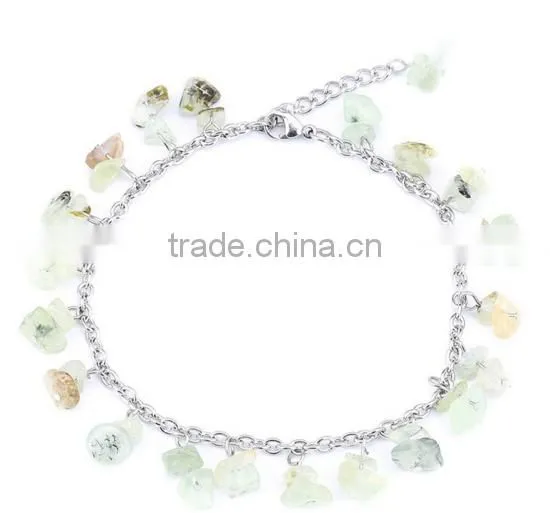 Diy Tourmaline Stone Beads Anklets Handmade Chip Semi Precious Stone Anklets Bracelets for Women Foot Jewelry photo-6