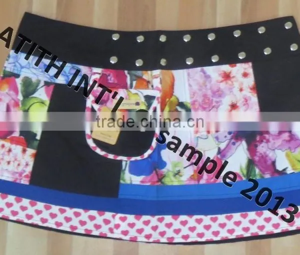 Two Sided Wear Ladies Mini Lace Skirt With Pocket photo-3