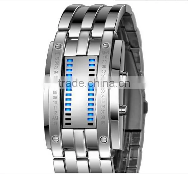 HOT Tungsten Steel Watches Men Binary LED Watch Sport Clock Outdoor Fashion Watch Calendar Luxury Digital Lovers Watch Pair photo-2