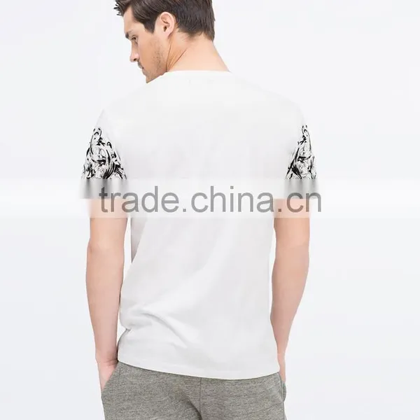 Customed Design Mens t Shirt Yarn With Vintage Eagle Printing photo-2