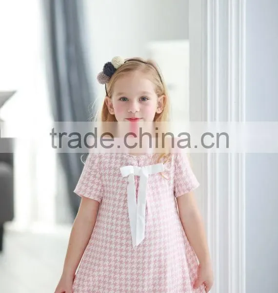 Houndstooth Mother Daughter Matching Dress Elegant Dress Cotton Frocks Designs photo-2