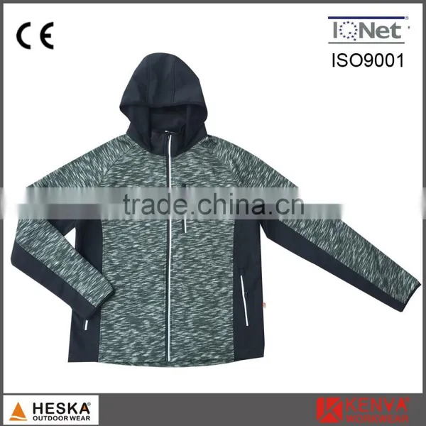 Windproof Fitness Jacket Grey Cloth Casual Wear