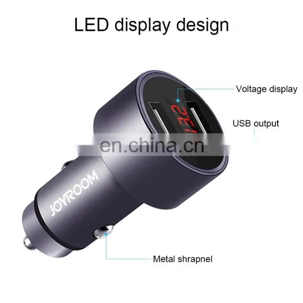Mobile Phone C-M215 5V 2.1A Aluminum Alloy Dual USB Ports Smart Car Charger With Micro USB to USB Charger = photo-5
