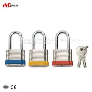38mm Laminated Steel Shackle Safety Padlocks EP-8562 Metal Body Padlock photo-3