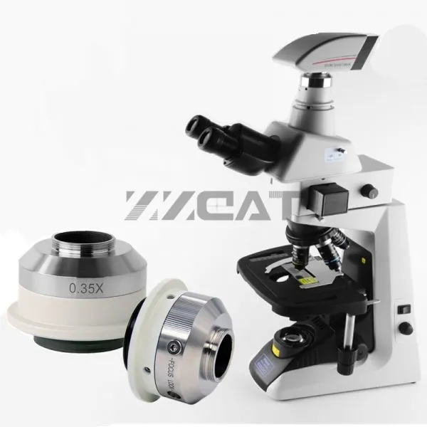 Focusable 0.35X 0.55X Microscope Camera Adapter C Mount Adapter for Nikon Trinocular Microscope photo-2