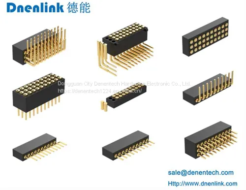 Dnenlink 2.54mm Pitch Single Row H2.5mm Concave Contact Right Angle Female Header SMT Type PogoPin Header With Peg photo-4