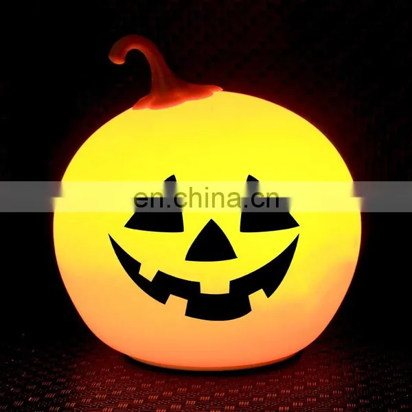Halloween Lights Baby Night Lights for Kids Pumpkin Lamp Jack-O-Lantern Rechargeable Silicone Pat Light photo-2