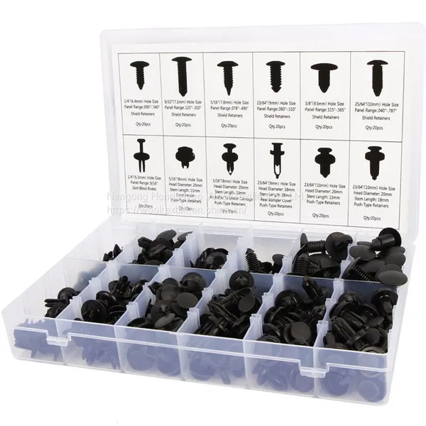 PVC 8.2mm-24.1mm Head Diameter Black Automotive Plastic Fasteners photo-2