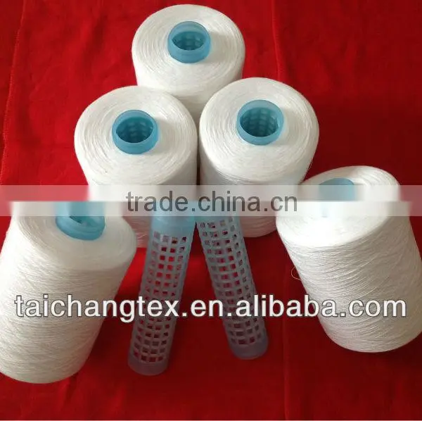 Raw White 100% Spun Polyester Yarn photo-3