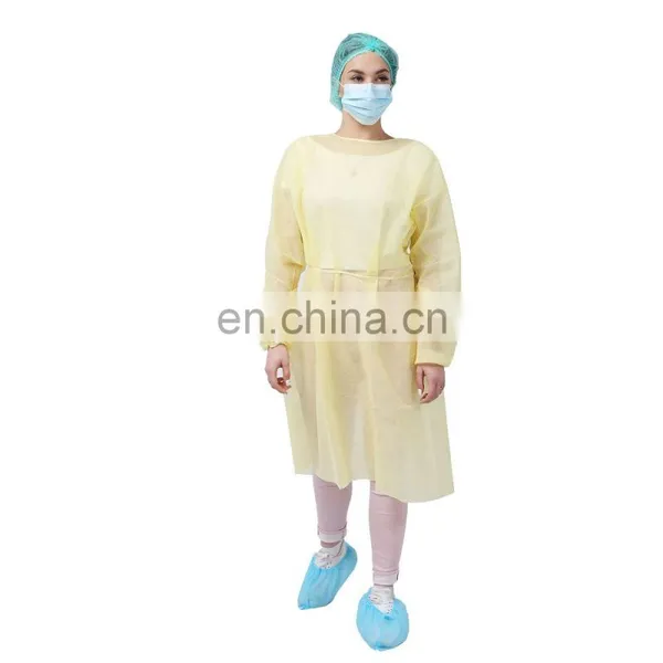 Industry Use Dustproof Laboratory Impervious Disposable Yellow Isolation Cover Gown photo-2