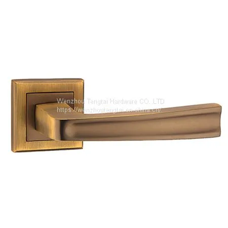 Internal External Aluminum Door Handle for European Wooden Door Mortise Lock Hardware