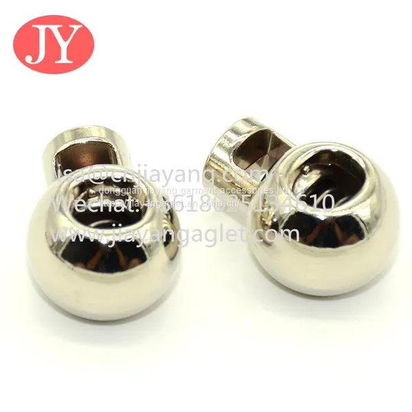 Polish Metal Drawstring Stopper Silver Shoelace Cord Ends Stopper Custom Size