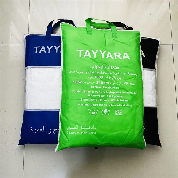 Wholesale 100% Cotton Embroidered Soft Soft Ihram Hajj Towel White Tassel Towel Muslim Hajj Ihram Robe photo-3