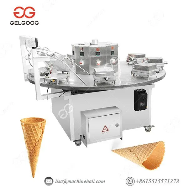 Snack Crisp Ice Rream Cone Making Machine Rolled Sugar Cone Baking Machine Wafer Egg Roll Machine photo-3