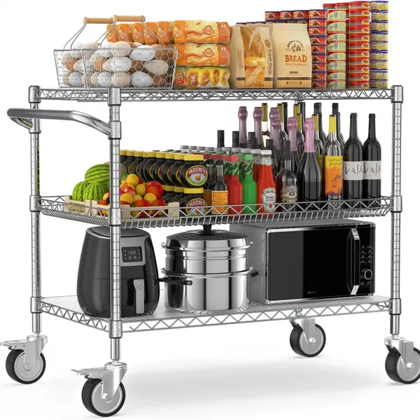 Heavy-Duty Chrome Wire Kitchen Shelf photo-3