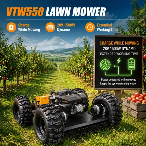 VTW550 Gasoline Powered 550mm 4-Wheel Remote Control Zero-Turn Brushless Lawn Mower