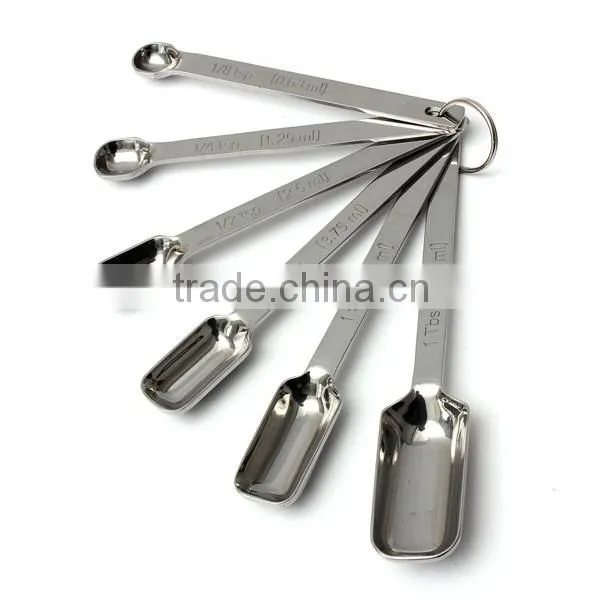 Manufacturer High Quality Stainless Steel Square Head Measuring Spoons Set of 6 Coffee Measuring Spoon Set photo-2
