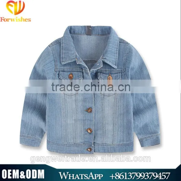 Fashion Children Denim Coat Kids Jacket New Arrival European Style Long Sleeve Cowboy Handsome Boys Coat