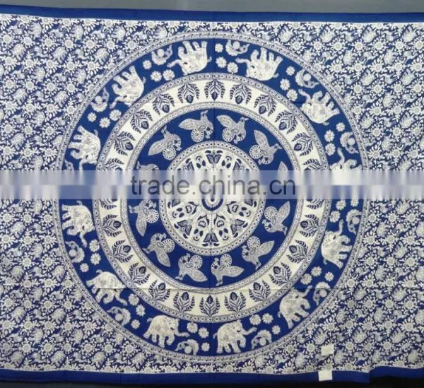 Round Circle Peacock Printed Jaipur Indian Mandala Cotton Bed Sheets photo-6