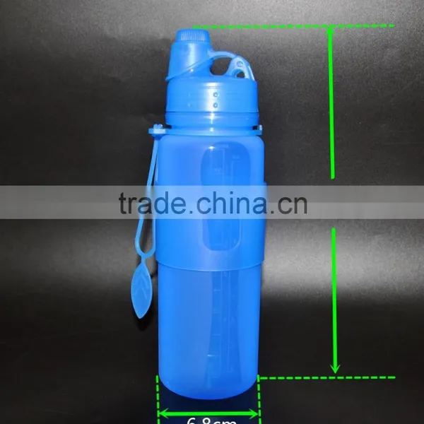 Food Grade Foldable Silicone Water Bottle, 550ml, Pass FDA,EN71,2,3 Test. photo-2