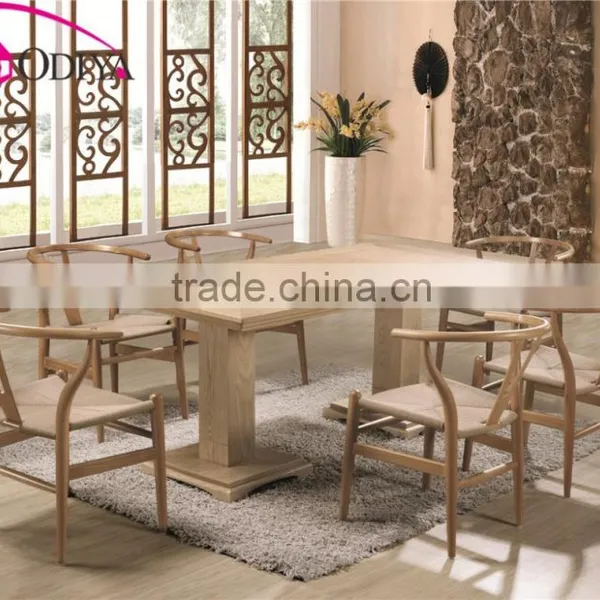 Restuarant Cheap Wooden Dining Tables and 6 Chairs Set