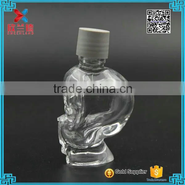 Hot Sale 50ml Cool Design Alien Shaped Transparent Glass Wine Bottles photo-2