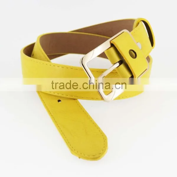 Women's Fashion Yellow PU Leather Belts for Jeans With Alloy Buckles in YiWu Factory photo-6