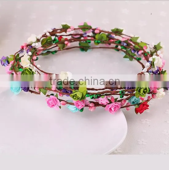 New Natural Touch Artificial Flower Foam Head Wreath for Wedding Bridal Headdress Wedding Flower Headband Flower photo-5