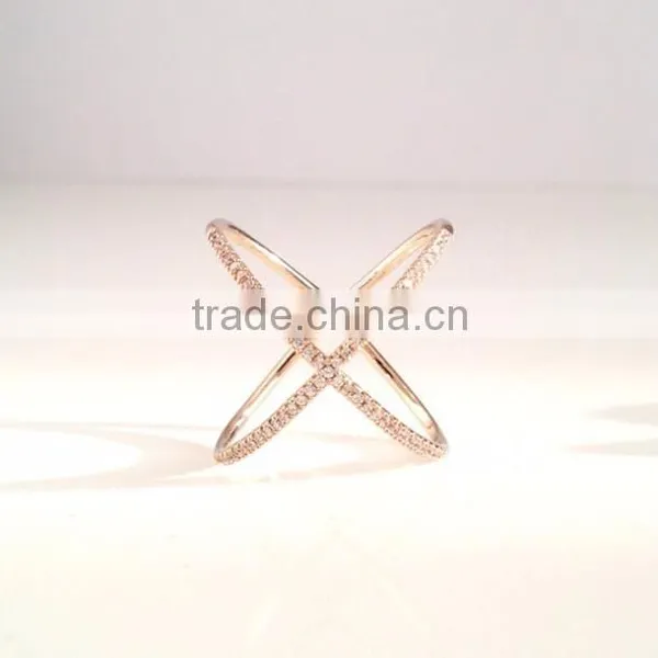 Latest Gold Finger Ring Designs Pave Diamond Ring 925 Sterling Silver photo-2