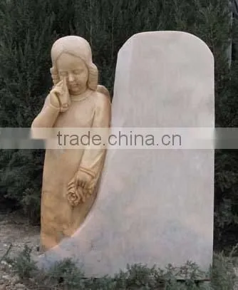 High Quality White Marble Baby Kid Headstones Tombstones Hand Carved Stone Sculpture From Vietnam