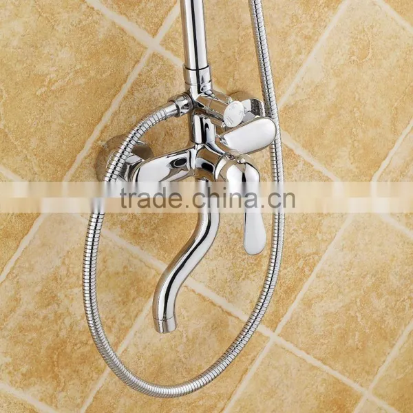 Brass Hard Tube Shower Mixer Set/wall Mounted Bath Shower Faucet photo-2